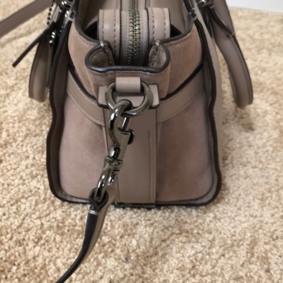 NWT! COACH Tan leather with suede small satchel - Picture 3 of 8